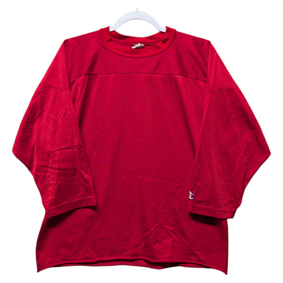 80s Champion Red Mesh Football Jersey - Picture 1 of 7